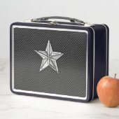 炭素繊維デコ航海のール上のクロムのような星 メタルランチボックス (インサイチュ)