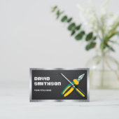 炭素繊維ハンドマン修理ツール電気技師 名刺 (スタンド正面)