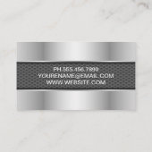 炭素繊維ブラック | 金属製の名刺 名刺 (裏面)
