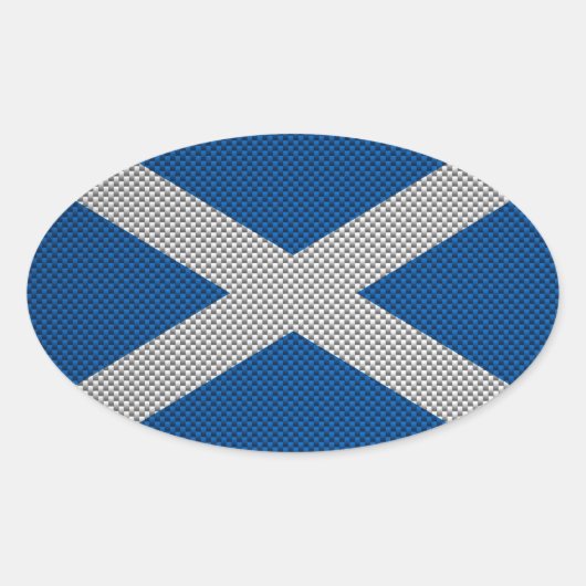 炭素繊維プリントスコットランド国旗の装飾 楕円形シール (正面)