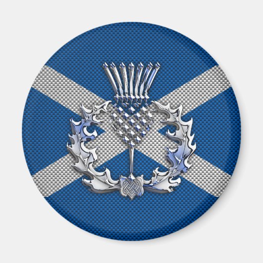 炭素繊維プリントスコットランド国旗 マグネット (正面)