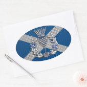 炭素繊維プリントスコットランド国旗 楕円形シール (封筒)