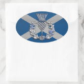 炭素繊維プリントスコットランド国旗 楕円形シール (バッグ)