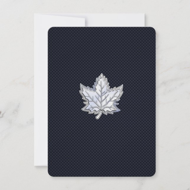 炭素繊維プリント上のクロムのようなメープルリーフ (正面)