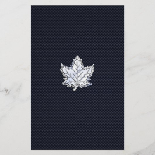 炭素繊維プリント上のクロムのようなメープルリーフ チラシ (正面)