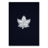 炭素繊維プリント上のクロムのようなメープルリーフ テーブルナンバー (正面)