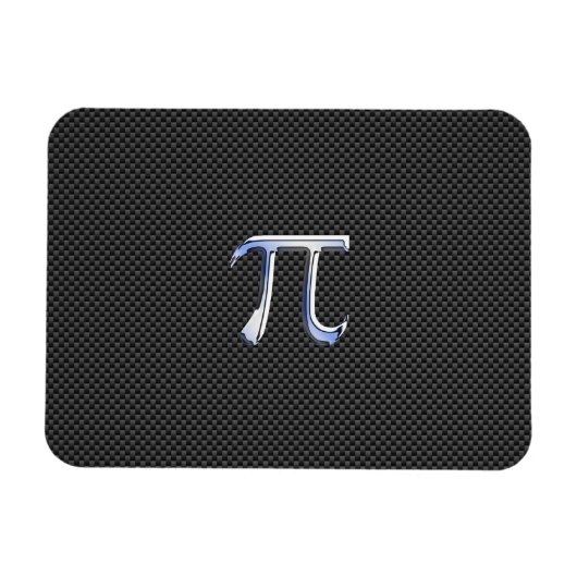 炭素繊維プリント上のクロムのようなPi記号 マグネット (横)