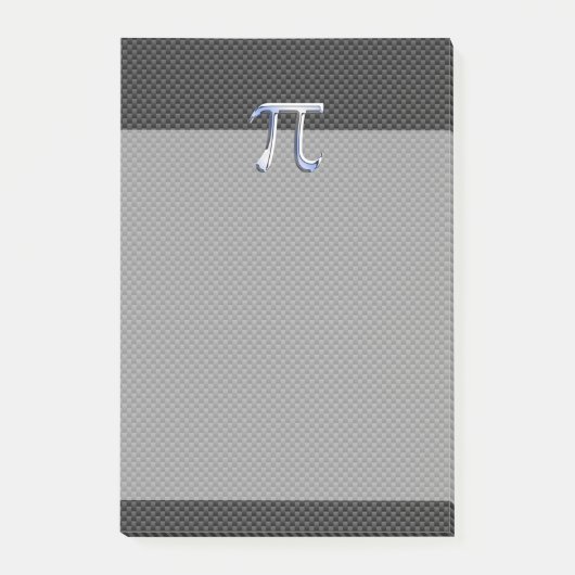 炭素繊維プリント上の銀色クロムのようなPi記号 ポストイット (正面)