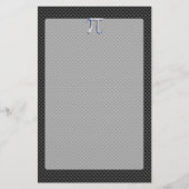 炭素繊維プリント上の銀色クロムのようなPi記号 便箋 (正面)