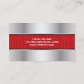 炭素繊維レッド | シルバーメタリック 名刺 (裏面)