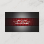 炭素繊維レッド | ダークメタル 名刺 (裏面)