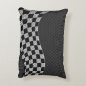 炭素繊維レーシングフラッグ波プリントデコール アクセントクッション (裏面(縦))