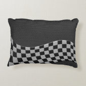 炭素繊維レーシングフラッグ波プリントデコール アクセントクッション (裏面)