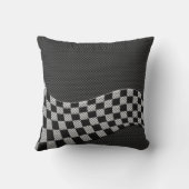 炭素繊維レーシングフラッグ波プリントデコール クッション (裏面)