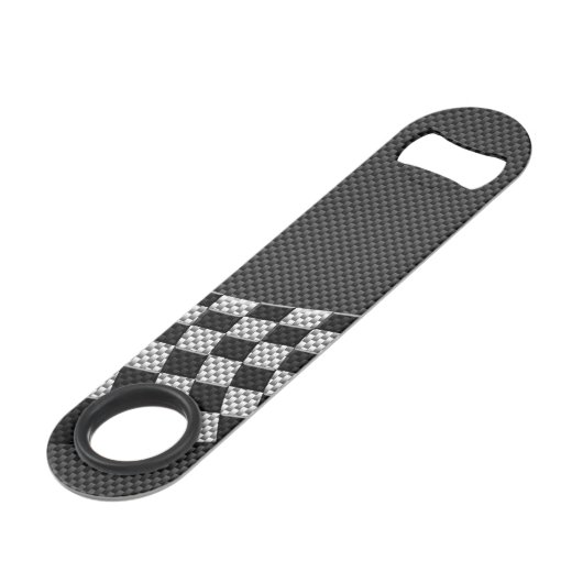 炭素繊維レーシングフラッグ波プリントデコール スピード栓抜き (正面アングル)