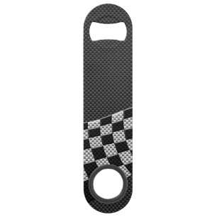炭素繊維レーシングフラッグ波プリントデコール スピード栓抜き