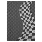 炭素繊維レーシングフラッグ波プリントデコール テーブルクロス (正面)