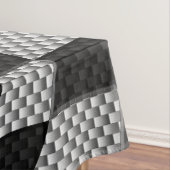 炭素繊維レーシングフラッグ波プリントデコール テーブルクロス (インサイチュ)