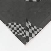 炭素繊維レーシングフラッグ波プリントデコール フリースブランケット (角)