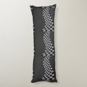 炭素繊維レーシングフラッグ波プリントデコール ボディピロー (裏面 (縦))