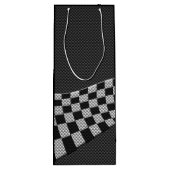 炭素繊維レーシングフラッグ波プリントデコール ワインギフトバッグ (裏面)