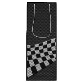 炭素繊維レーシングフラッグ波プリントデコール ワインギフトバッグ (正面)