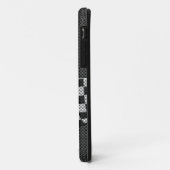 炭素繊維レーシングフラッグ波プリントデコール Case-Mate iPhoneケース (裏面/左)
