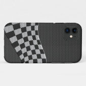 炭素繊維レーシングフラッグ波プリントデコール Case-Mate iPhoneケース (裏面(横))