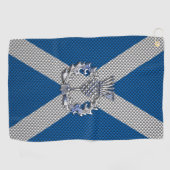 炭素繊維上のアザミプリントスコットランド国旗 ゴルフタオル (横)