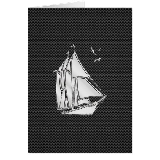 炭素繊維上のクロムシルバーのような帆船 (正面)