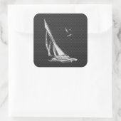 炭素繊維上のクロームのような帆船 スクエアシール (バッグ)