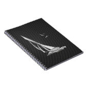 炭素繊維上のクロームのような帆船 ノートブック (右側)