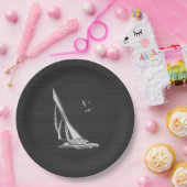 炭素繊維上のクロームのような帆船 ペーパープレート (パーティー)