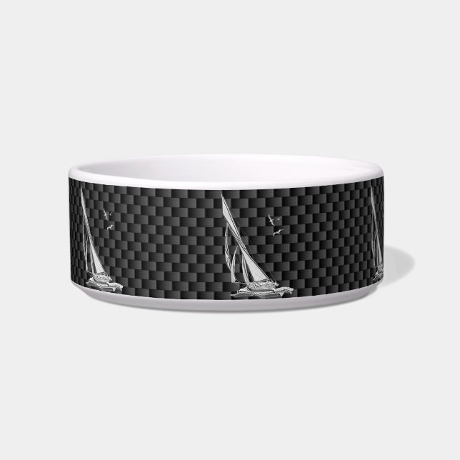 炭素繊維上のクロームのような帆船 ボウル (左)