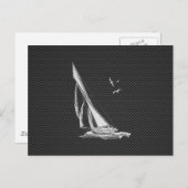 炭素繊維上のクロームのような帆船 ポストカード (正面/裏面)