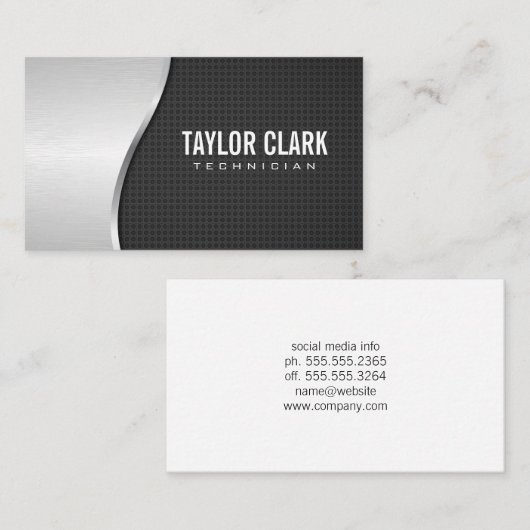炭素繊維及び金属 名刺 (正面/裏面)