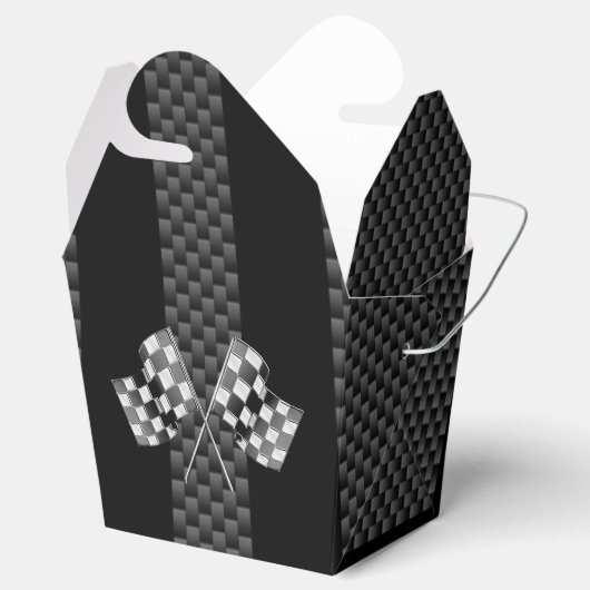炭素繊維状ストライプスタイルのレーシングフラグ フェイバーボックス (オープン)