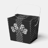 炭素繊維状ストライプスタイルのレーシングフラグ フェイバーボックス (正面サイド)