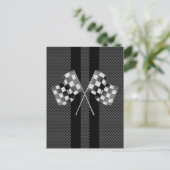 炭素繊維状ストライプスタイルのレーシングフラグ ポストカード (スタンド正面)