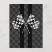 炭素繊維状ストライプスタイルのレーシングフラグ ポストカード (正面)