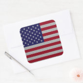 炭素繊維状プリントの米国国旗 スクエアシール (封筒)