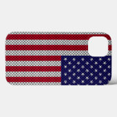 炭素繊維状プリントの米国国旗 Case-Mate iPhoneケース (裏面 (横))