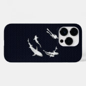 炭素繊維航海のプリント上のクロムサメ Case-Mate iPhoneケース (裏面 (横))