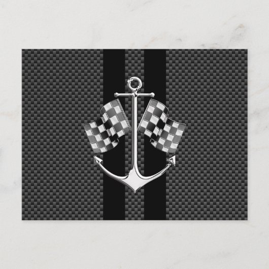 炭素繊維航海の製スタイルデコールでボートレース ポストカード (正面)