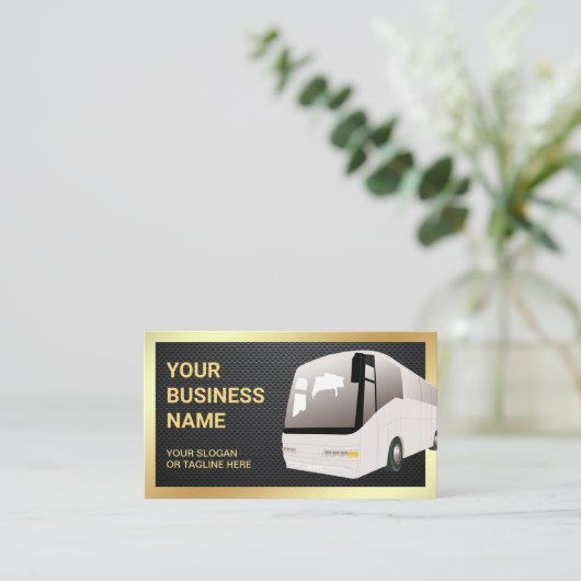 炭素繊維観光ツアーバス旅行会社 名刺 (スタンド正面)