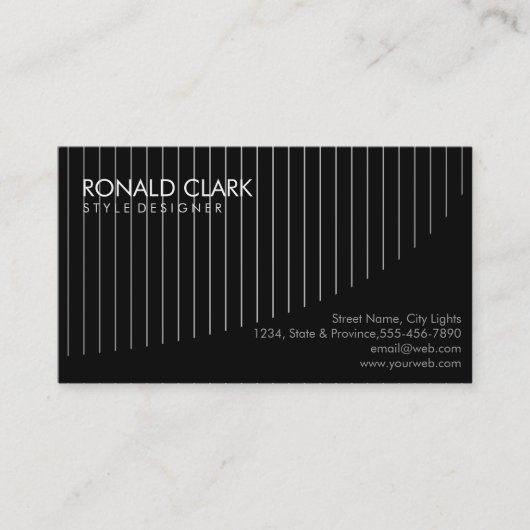 炭素繊維金属プロフェッショナルブラックストライプの 名刺 (正面)