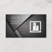 炭素繊維金属背景 | 不動産仲介業者 名刺 (裏面)