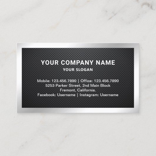 炭素繊維銀箔エステート実在フォト不動産仲介業者 名刺 (裏面)