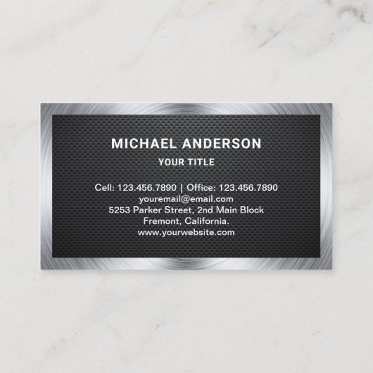 炭素繊維鋼モーターバイク整備士 名刺 (裏面)