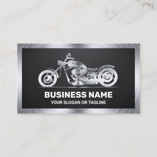 炭素繊維鋼モーターバイク整備士 名刺 (正面)